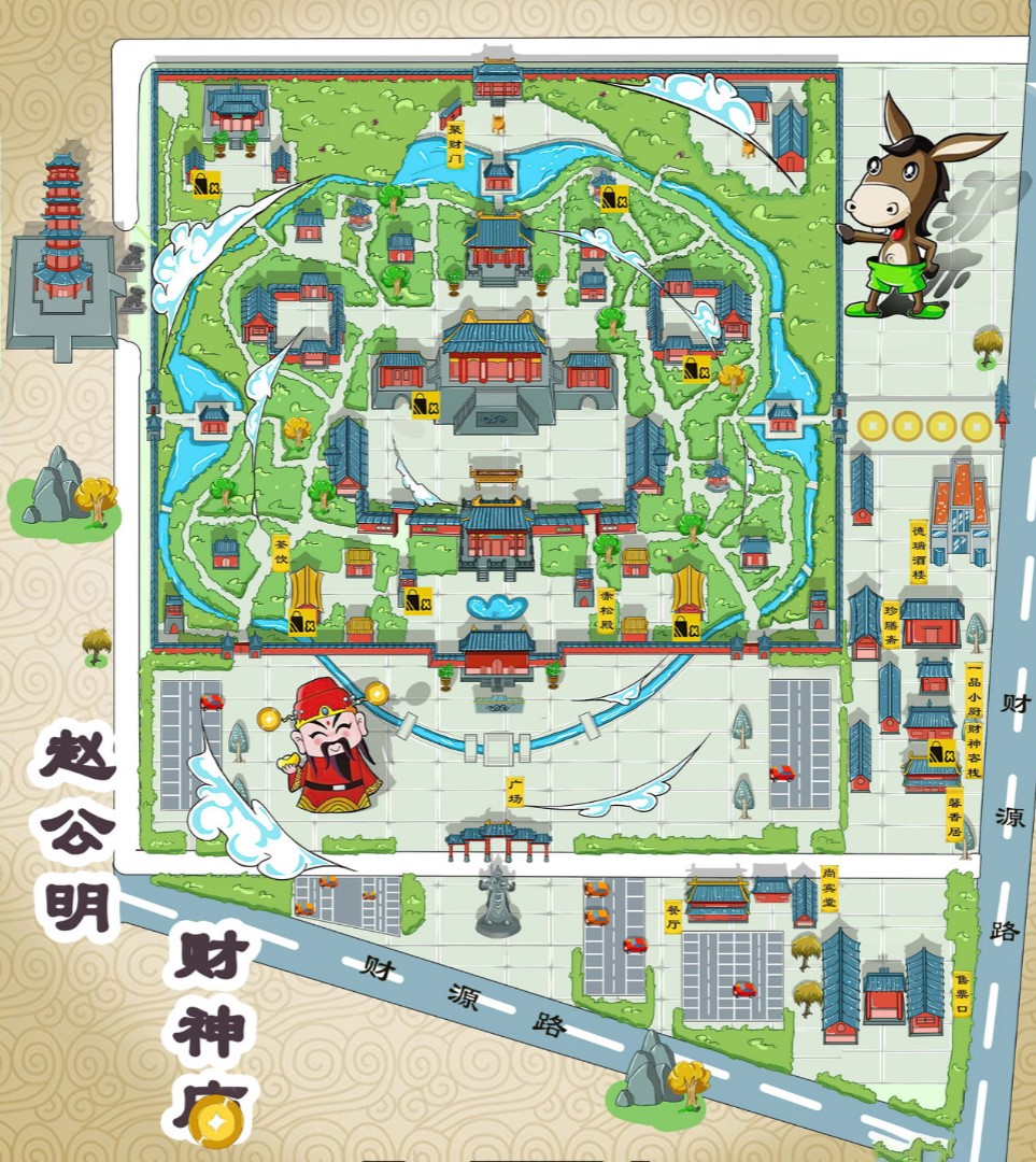 邕宁寺庙类手绘地图