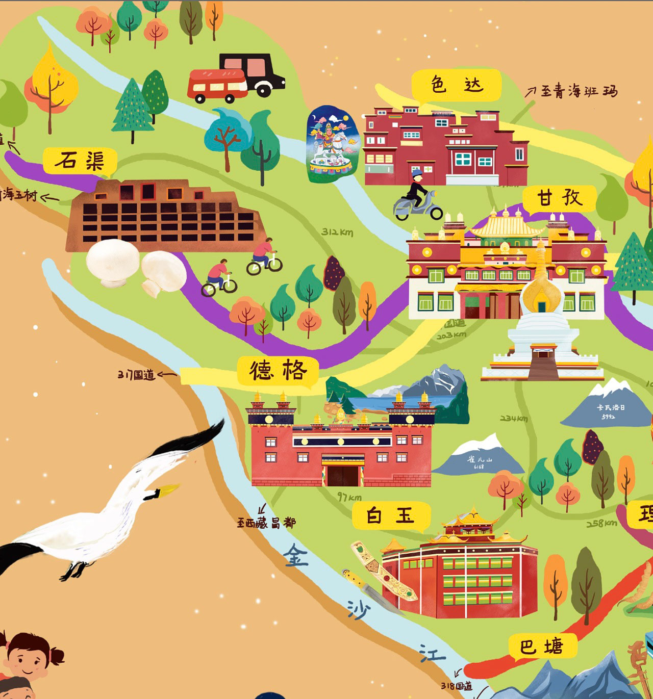 邕宁手绘地图景区的文化宝库